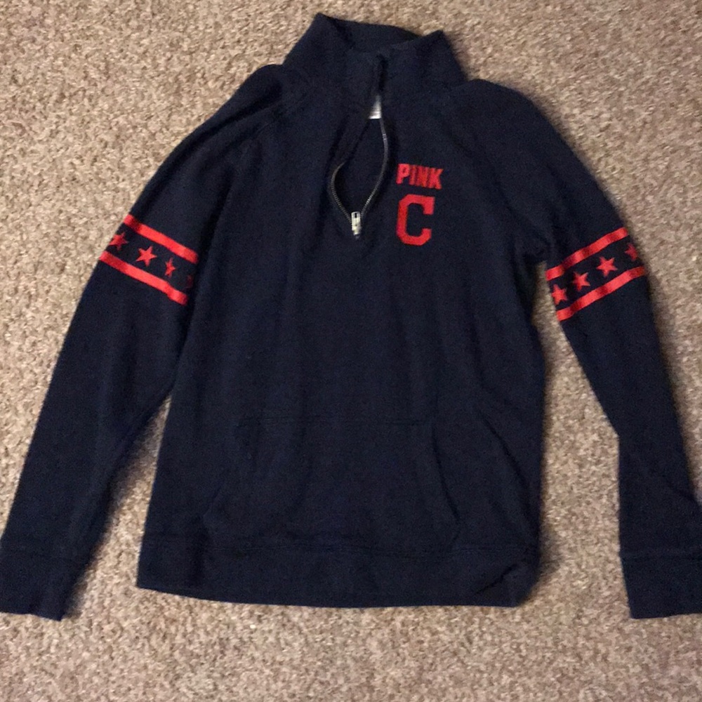 PINk Cleveland Indians 3/4 Zip Sweater